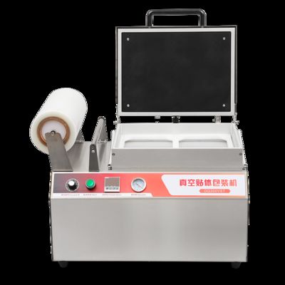 Hand Pressed Vacuum Skin Sealing Machine DQ300VST with Food Grade 304 Stainless Steel and 6061 Anodized Aluminum Mold for Fast Food Tray Sealing