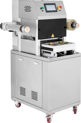 Commercial Automatic Tray Sealer with Food Grade 304 Stainless Steel and 6061 Anodized Aluminum Mold for Modified Atmosphere Packaging