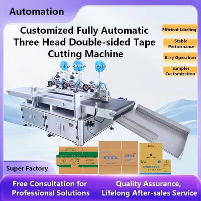 Factory Customized Three Head Cardboard Box Sticker CH-609F Easy to Tear Sticker Cardboard Box double-sided Tape Cutting Machine