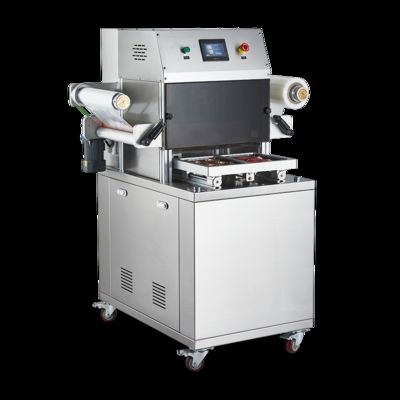 Máy đóng gói hút chân không tự động hoàn toàn với thép không gỉ 304 cấp thực phẩm và khuôn nhôm anodized 6061 cho bao bì MAP