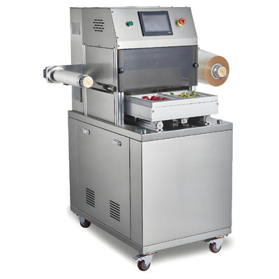 Máy đóng gói khay tự động DQ320L-V với thép không gỉ cấp thực phẩm 304 và khuôn nhôm Anodized 6061 cho đóng gói chân không