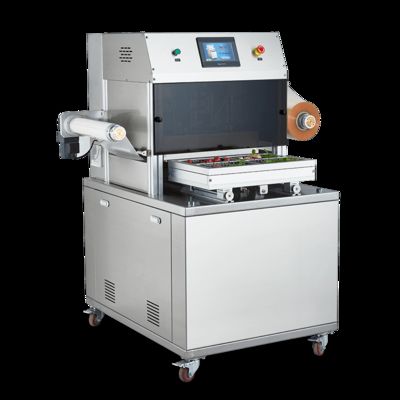 Máy niêm phong khí quyển biến đổi dọc hoàn toàn tự động DQ480L-E với thép không gỉ loại 304 và khuôn nhôm anodized 6061 cho bao bì tự động